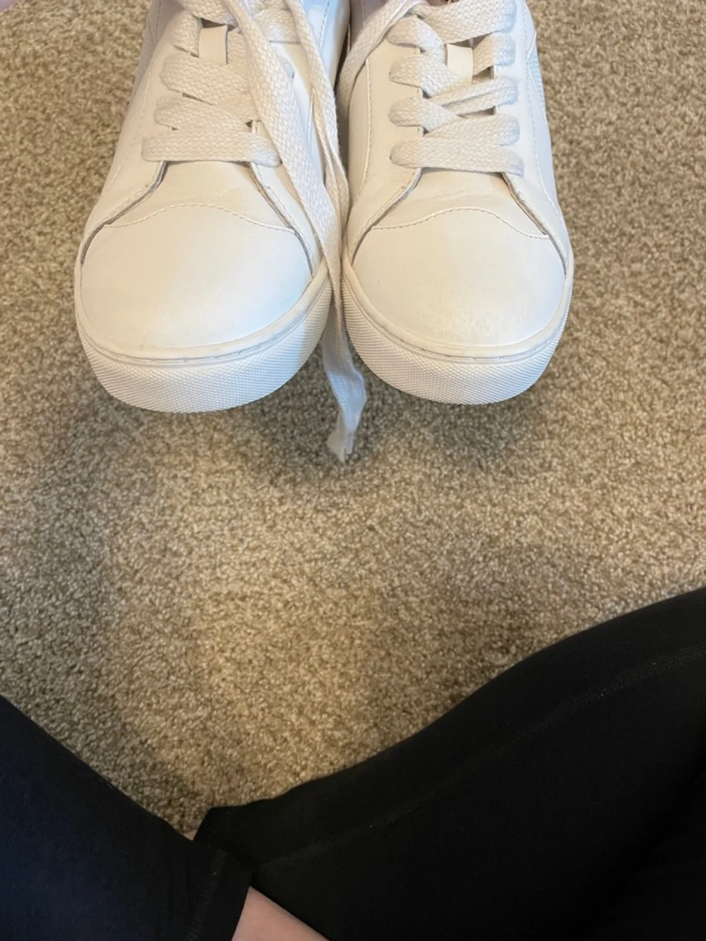Kate Spade Fez White Sneakers with Blush Lining and Spade Accent